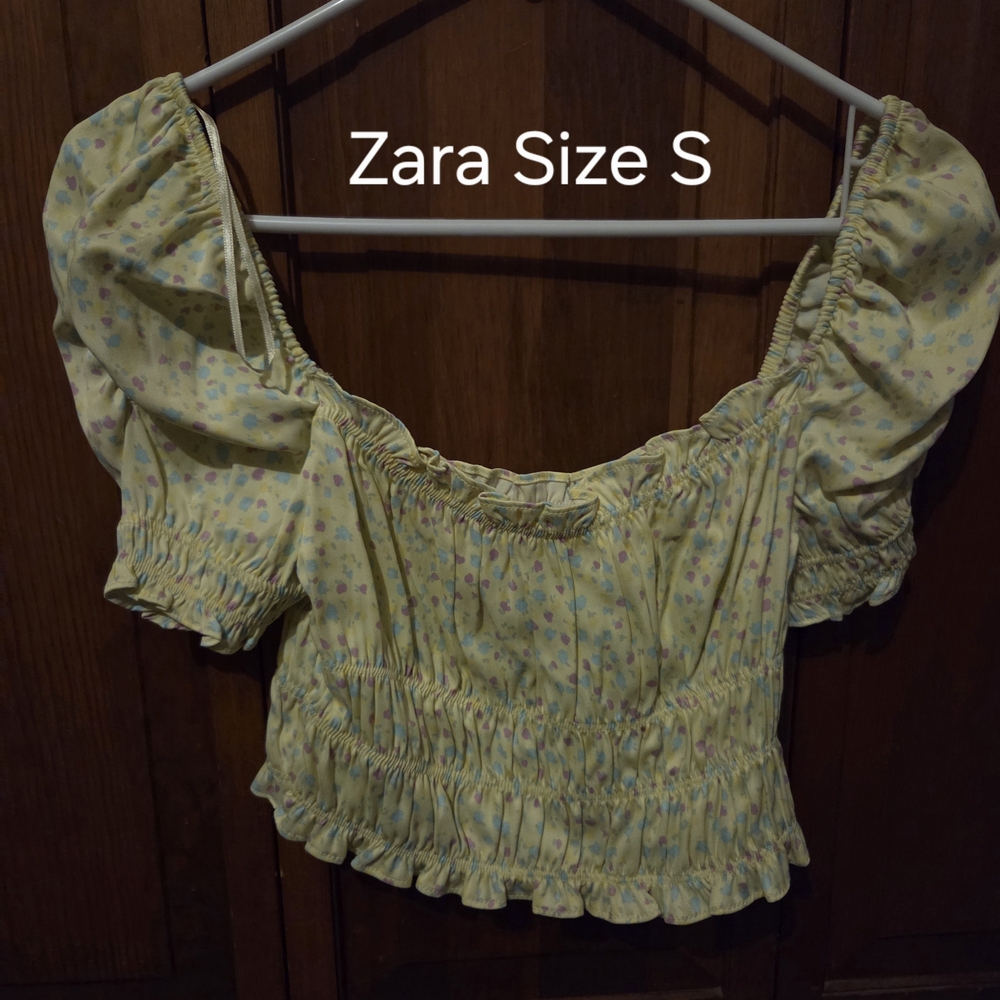 Zara Light Yellow Floral Blouse